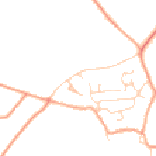 Daytime road noise heatmap for CT18 8EZ