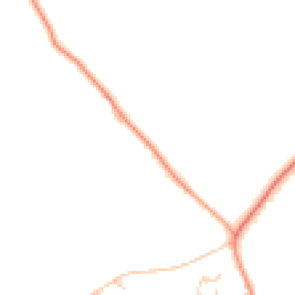 Daytime road noise heatmap for CT18 8HB