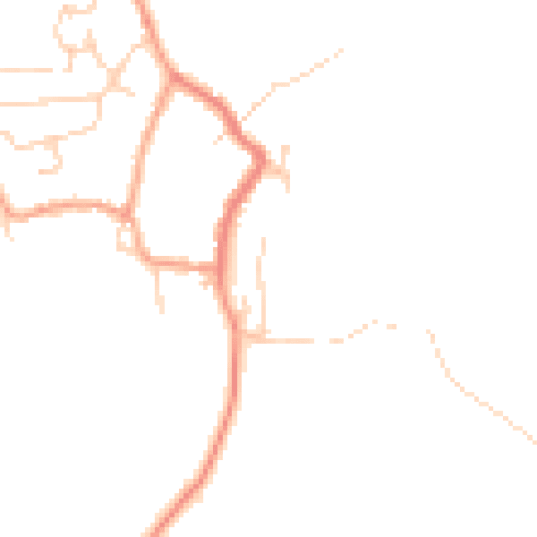 Daytime road noise heatmap for CT18 8HG