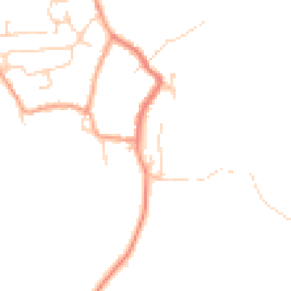 Daytime road noise heatmap for CT18 8HQ