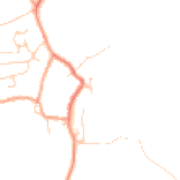 Daytime road noise heatmap for CT18 8HS
