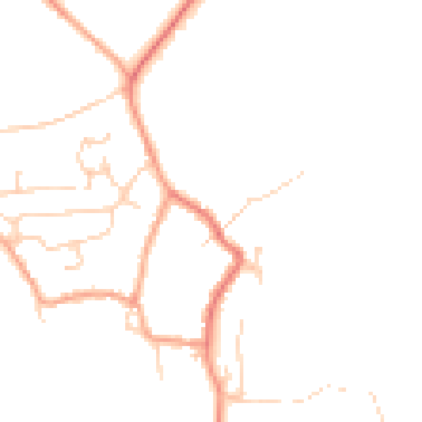 Daytime road noise heatmap for CT18 8HU