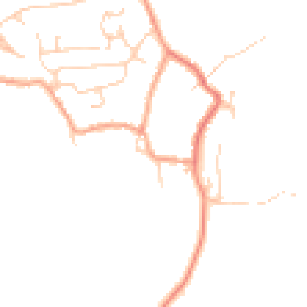 Daytime road noise heatmap for CT18 8HW