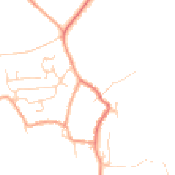 Daytime road noise heatmap for CT18 8HX