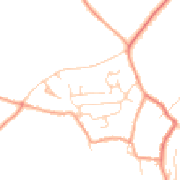 Daytime road noise heatmap for CT18 8JJ