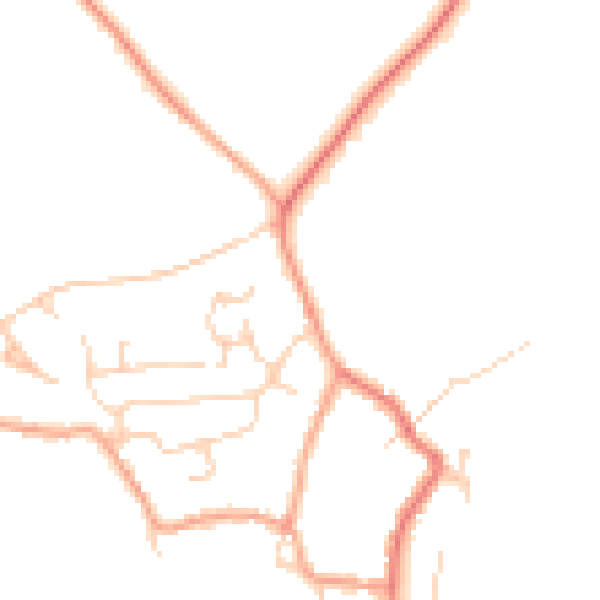 Daytime road noise heatmap for CT18 8JW