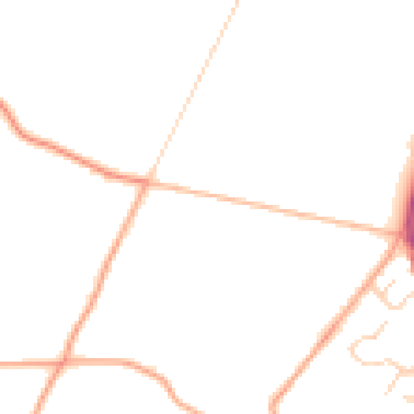 Daytime road noise heatmap for CT18 8LT