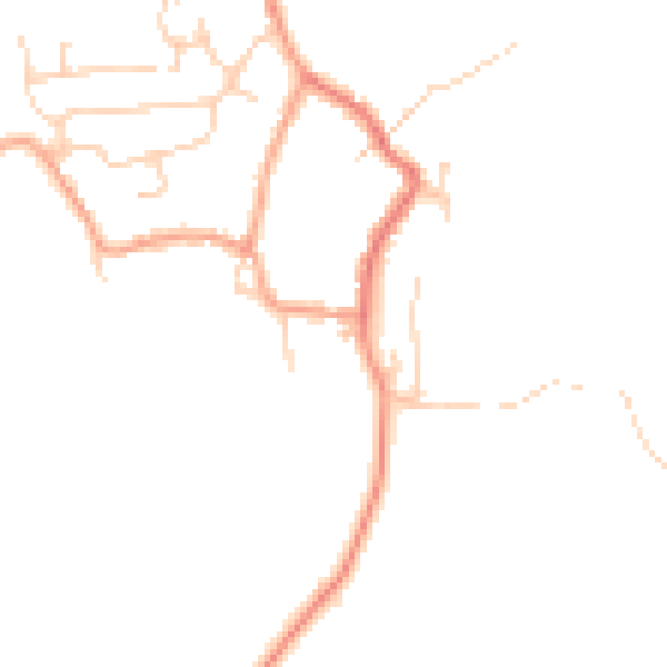Daytime road noise heatmap for CT18 8LZ