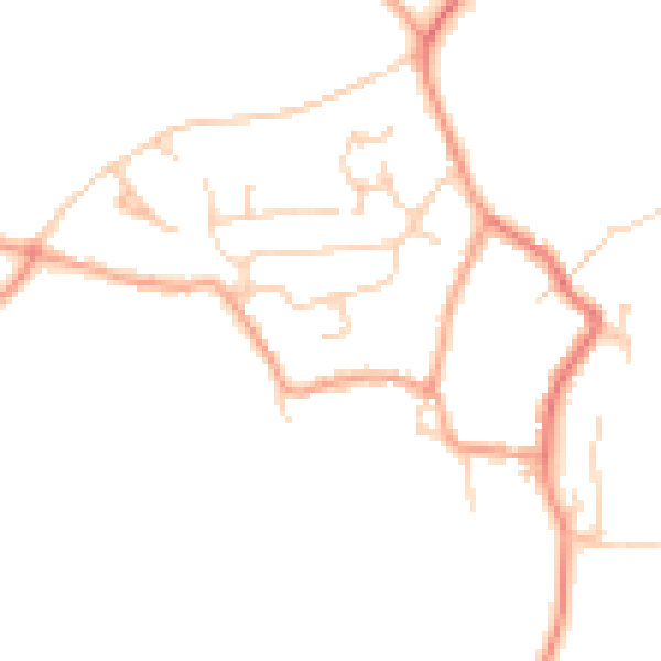 Daytime road noise heatmap for CT18 8NL
