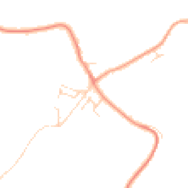 Daytime road noise heatmap for CT18 8NY