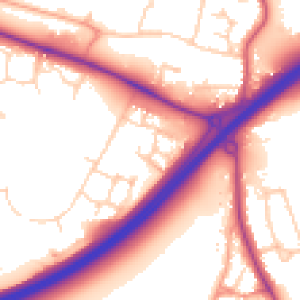 Daytime road noise heatmap for CT6 5EN