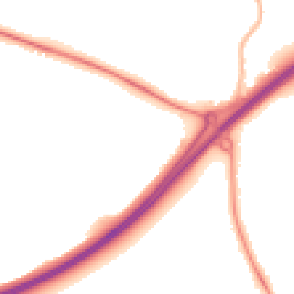Night-time road noise heatmap for CT6 5EN