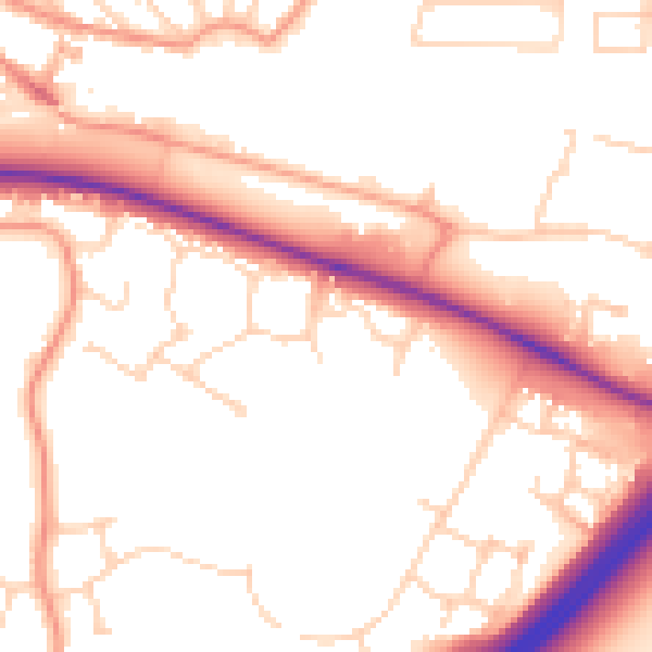 Daytime road noise heatmap for CT6 5RY