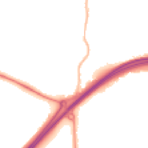 Night-time road noise heatmap for CT6 5TG
