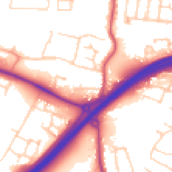 Daytime road noise heatmap for CT6 5UD