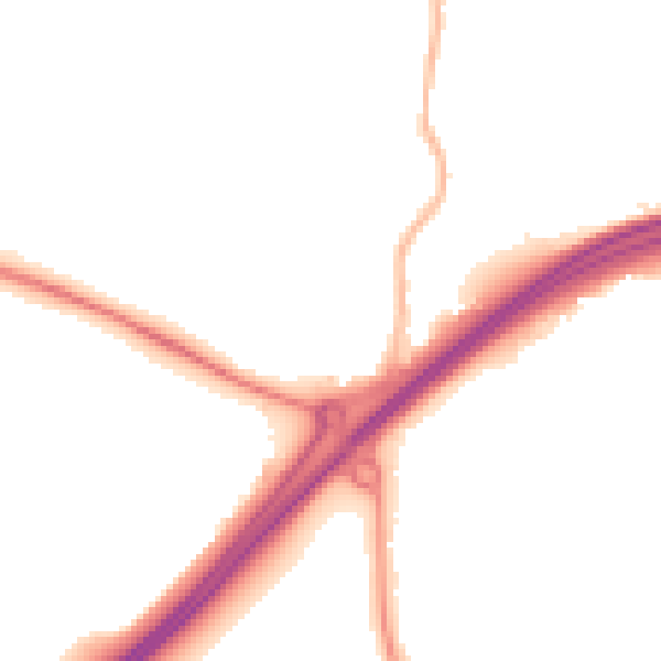Night-time road noise heatmap for CT6 5UD