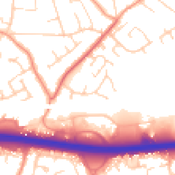 Daytime road noise heatmap for CT6 6UH