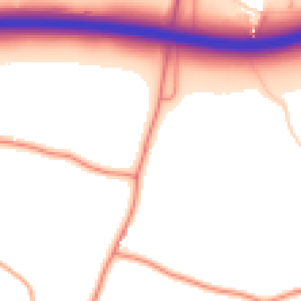 Daytime road noise heatmap for CT6 7AA