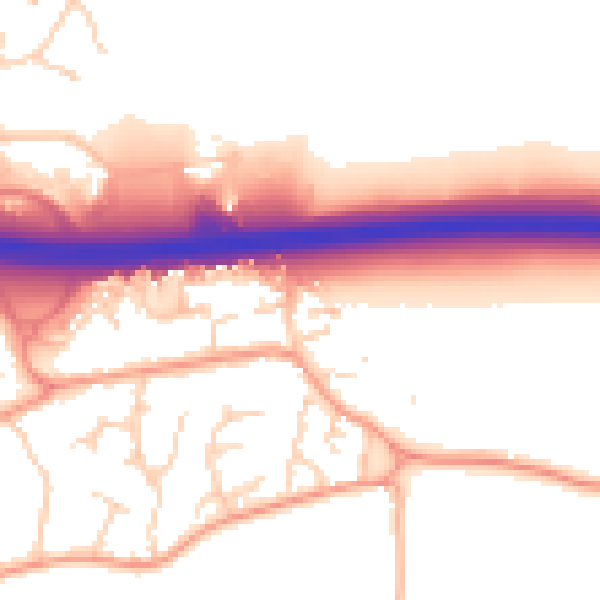 Daytime road noise heatmap for CT6 7BU