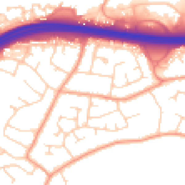 Daytime road noise heatmap for CT6 7DN