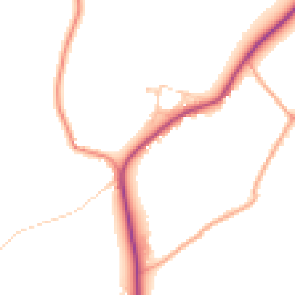 Daytime road noise heatmap for CT6 7LB