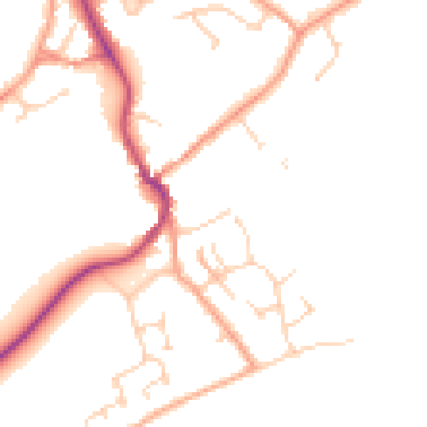 Daytime road noise heatmap for CT6 7LS