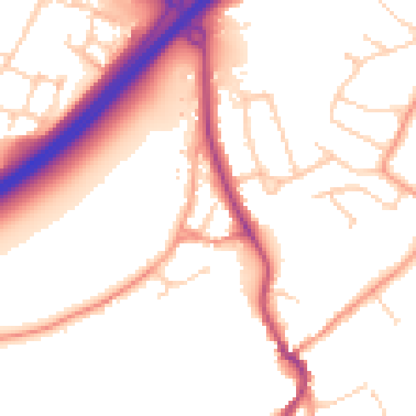 Daytime road noise heatmap for CT6 7NB