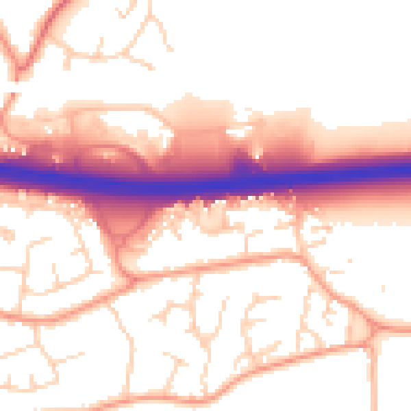 Daytime road noise heatmap for CT6 7PF