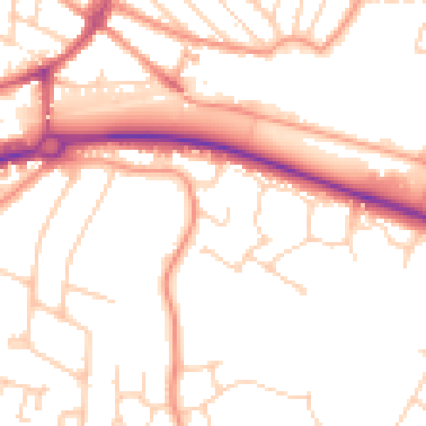 Daytime road noise heatmap for CT6 7PQ