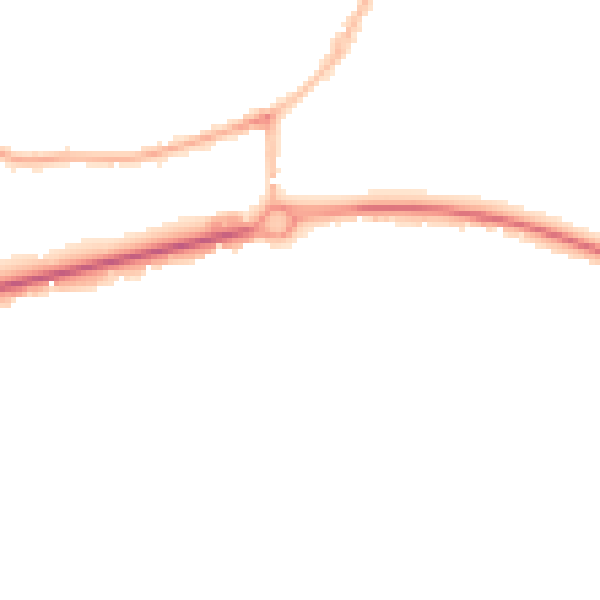 Night-time road noise heatmap for CT6 7PX