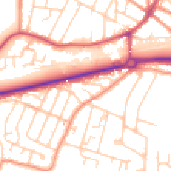 Daytime road noise heatmap for CT6 7QF