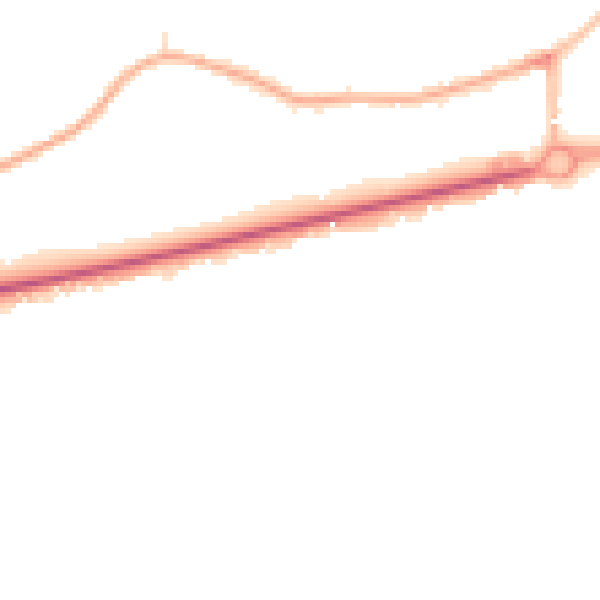 Night-time road noise heatmap for CT6 7RD
