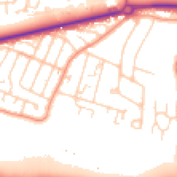 Daytime road noise heatmap for CT6 7SN