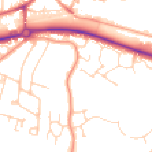Daytime road noise heatmap for CT6 7TL