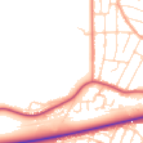 Daytime road noise heatmap for CT6 8AB