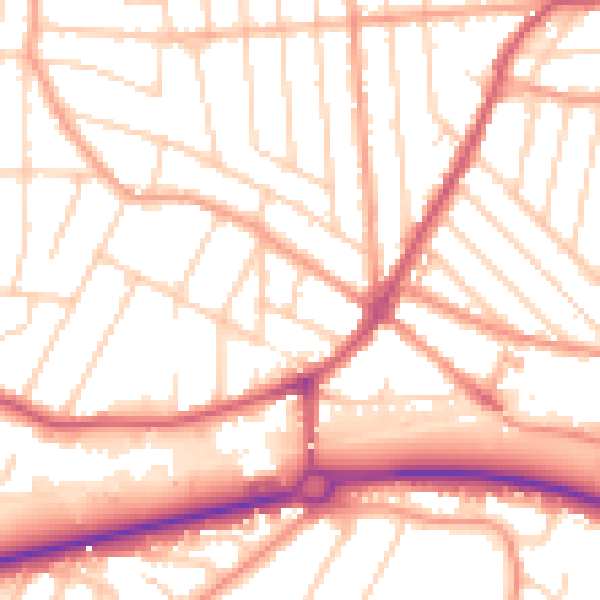 Daytime road noise heatmap for CT6 8JT