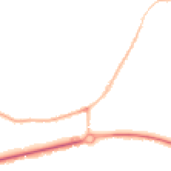 Night-time road noise heatmap for CT6 8JT