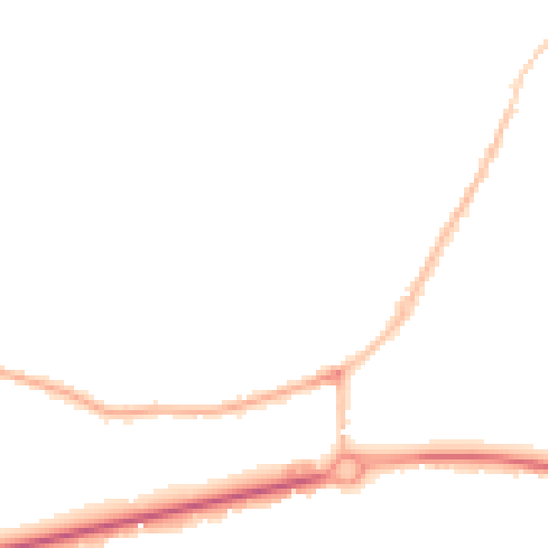 Night-time road noise heatmap for CT6 8NE