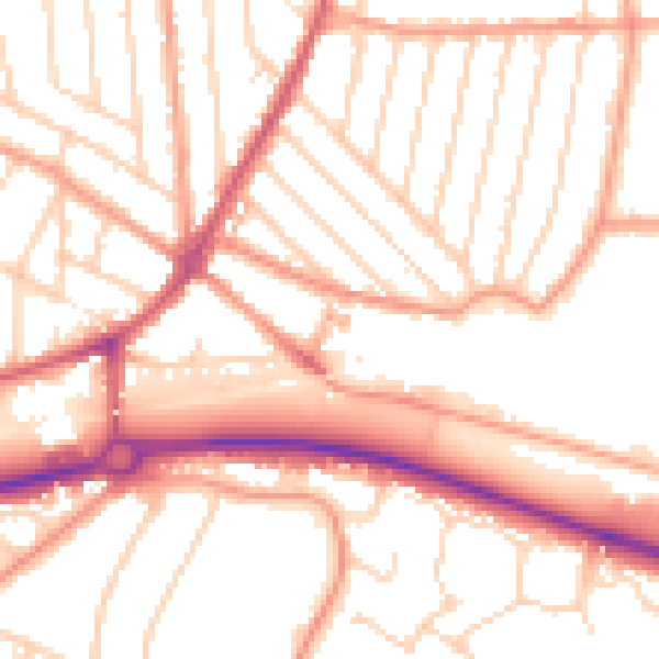 Daytime road noise heatmap for CT6 8NN