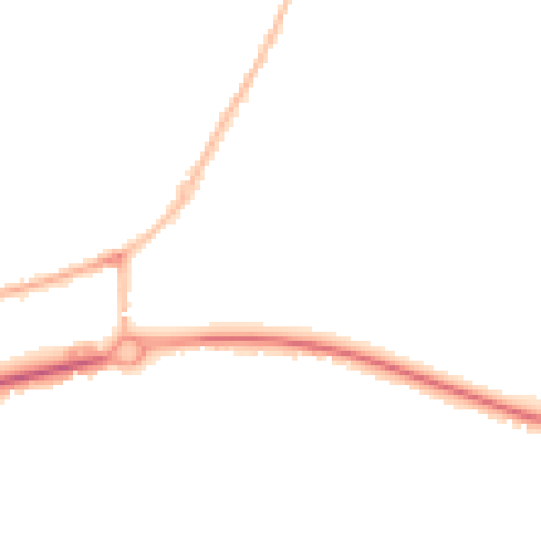 Night-time road noise heatmap for CT6 8NP