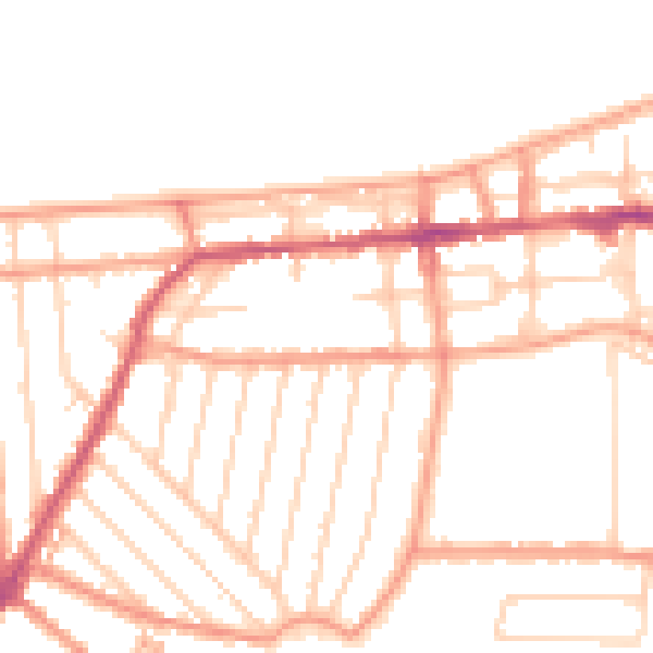Daytime road noise heatmap for CT6 8TW
