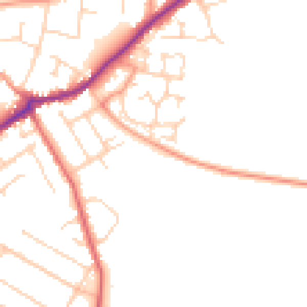 Daytime road noise heatmap for CT7 0AD