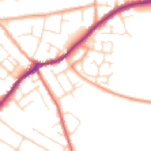 Daytime road noise heatmap for CT7 0AE