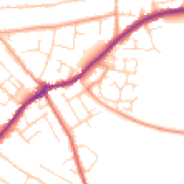 Daytime road noise heatmap for CT7 0AF