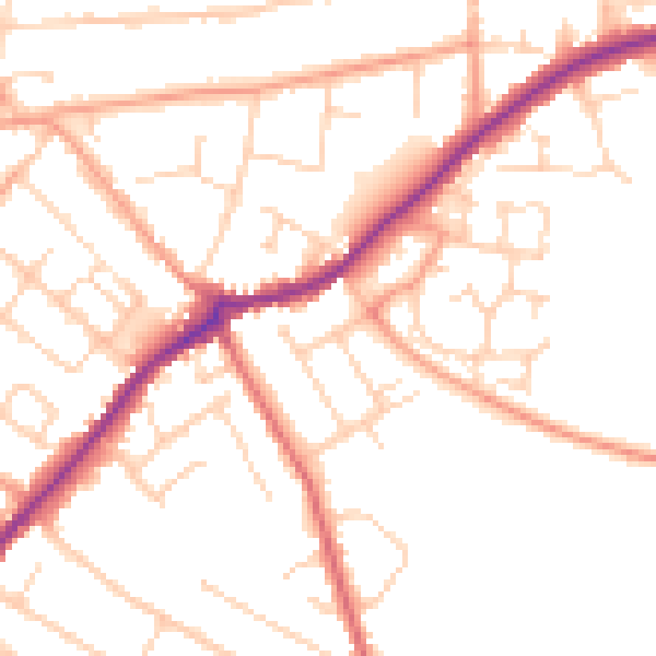 Daytime road noise heatmap for CT7 0AG