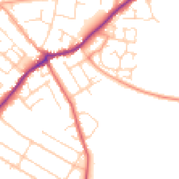 Daytime road noise heatmap for CT7 0AH