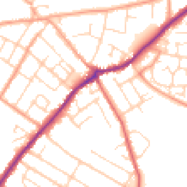 Daytime road noise heatmap for CT7 0AP