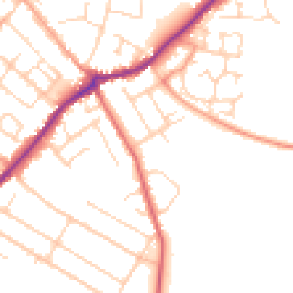 Daytime road noise heatmap for CT7 0AR