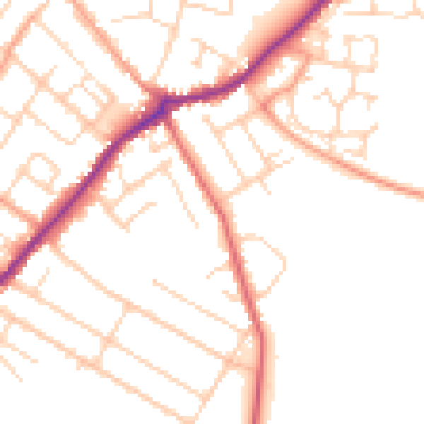 Daytime road noise heatmap for CT7 0AS