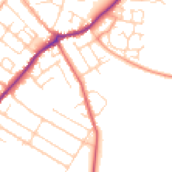 Daytime road noise heatmap for CT7 0AT